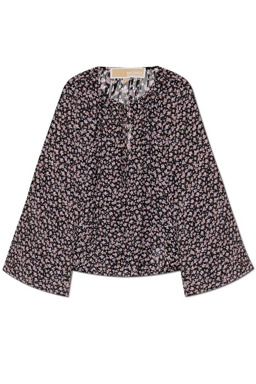 Michael Michael Kors Floral Georgette Flared Sleeve Blouse