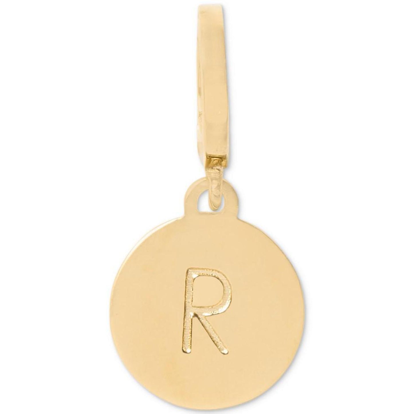 Gold-Tone Initial Polished Disc Charm Pendant