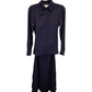 Max Mara Pleated Carmine Shirt Dress in Navy Blue Triacetate