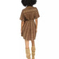 Women's Snakeskin-Print Pleated-Back Shirtdress