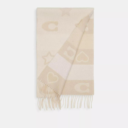 Stars And Hearts Print Muffler