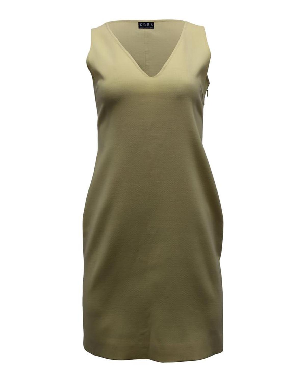 Michael Kors Sleeveless Shift Dress in Yellow Wool