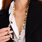 Gold-Tone Mixed Charm Imitation Pearl Beaded Statement Necklace, 33" + 3" extender