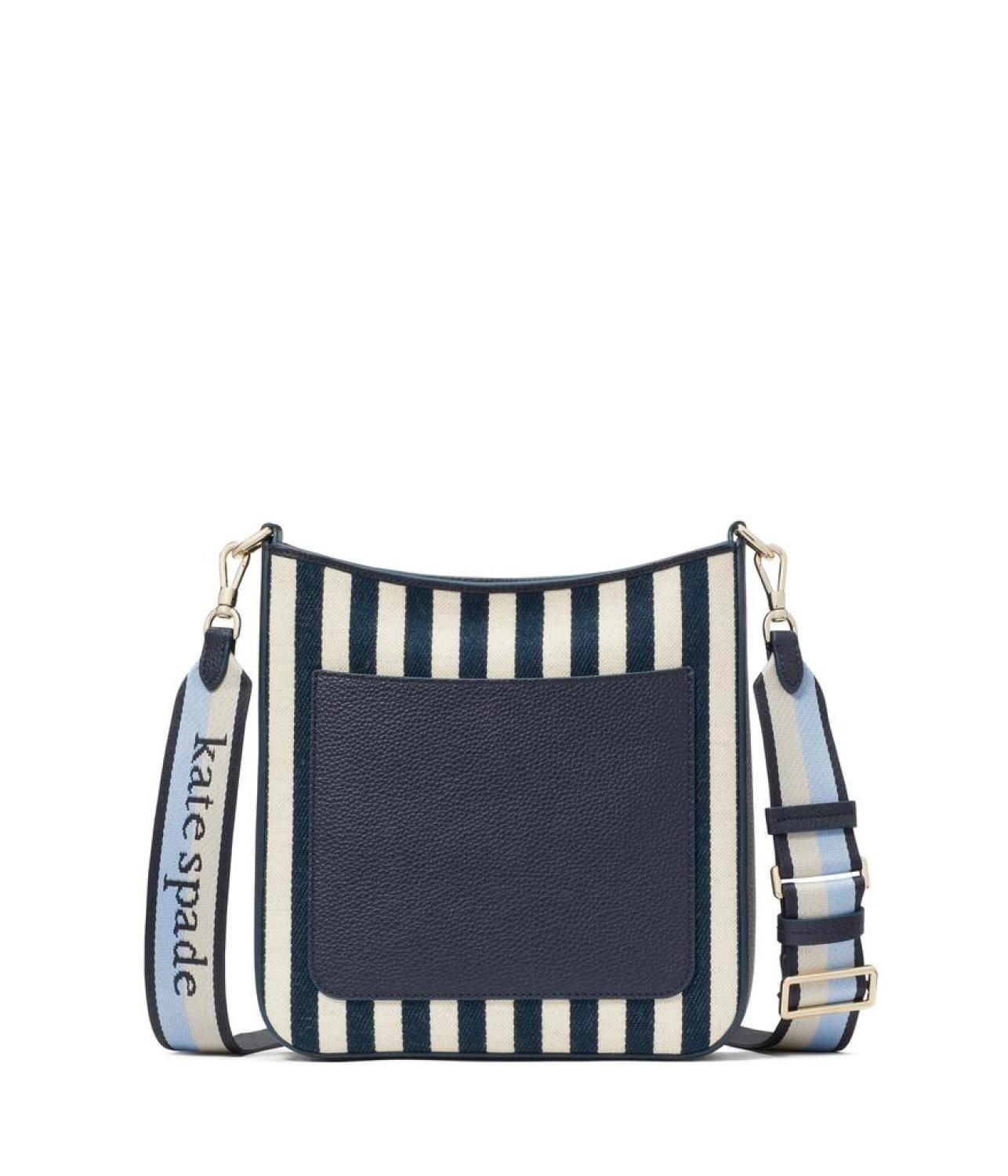 Hudson Striped Canvas Fabric Messenger Crossbody