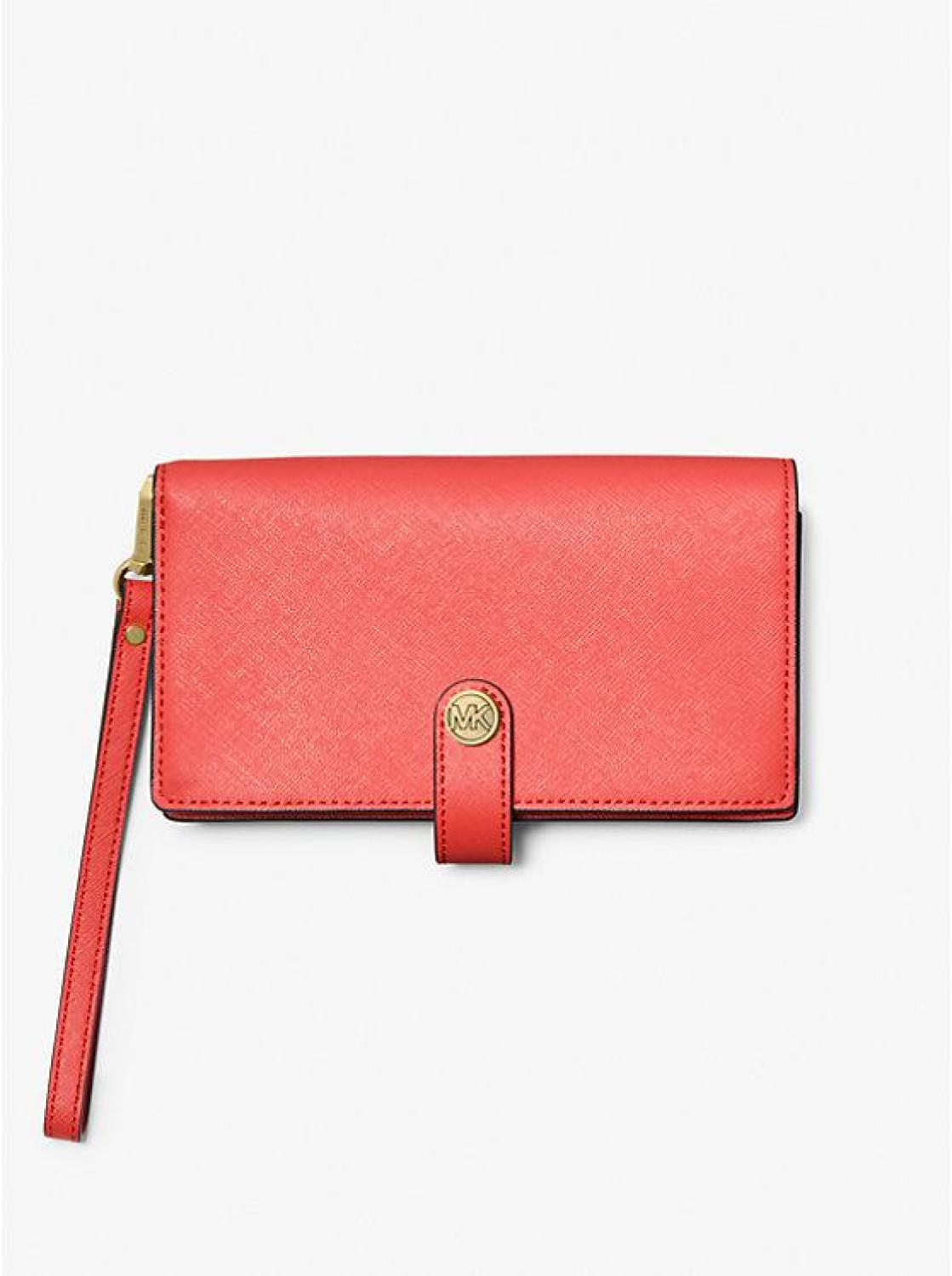 Jet Set Small Saffiano Leather Wristlet