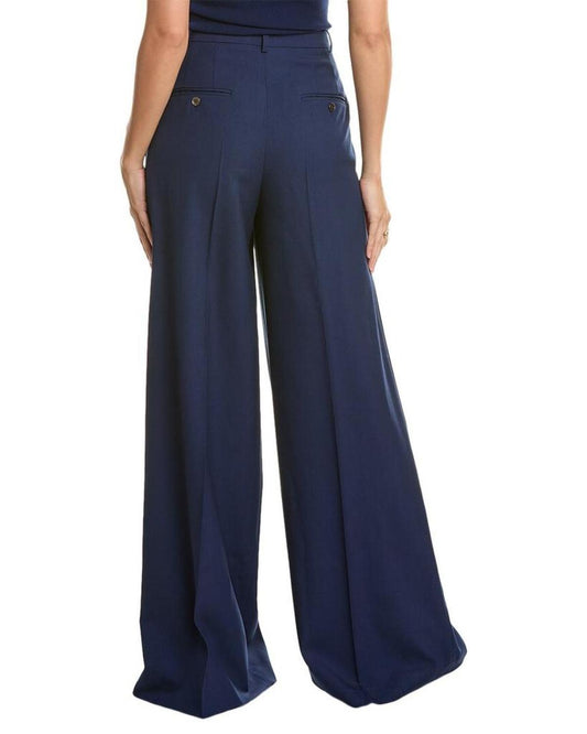 Michael Kors Collection Gabardine Palazzo Wool Trouser