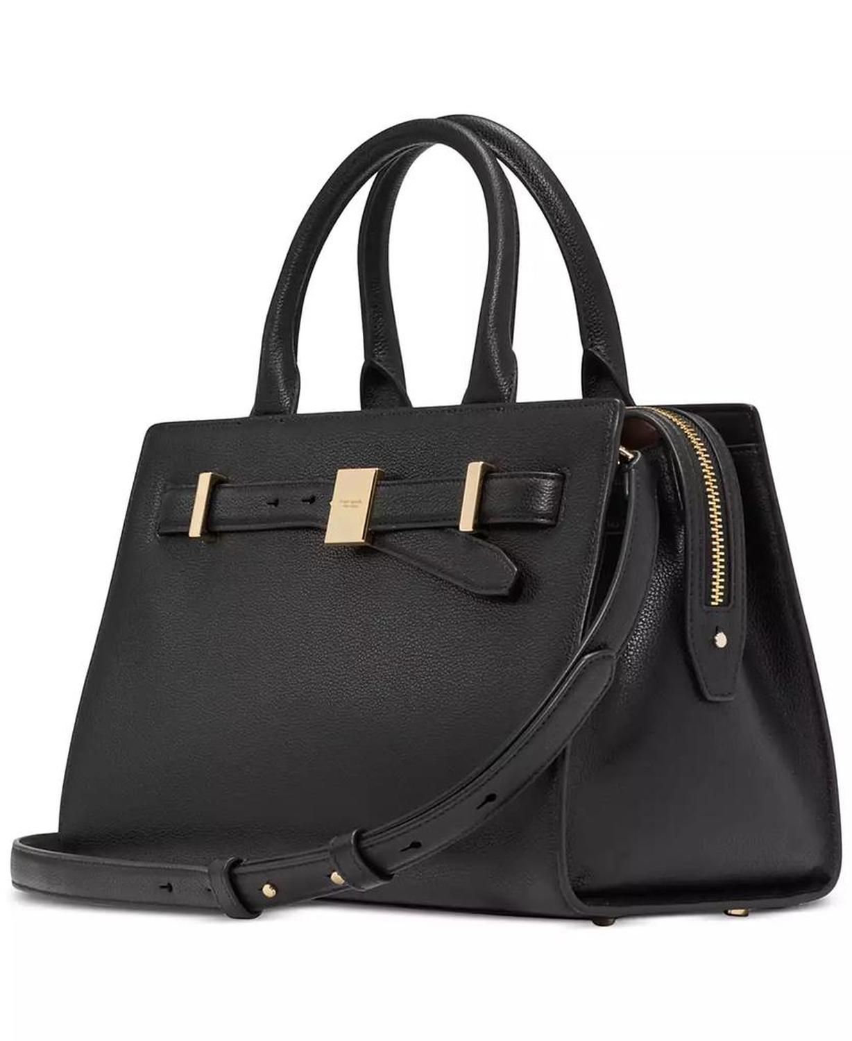 Deco Pebbled Leather Satchel Bag