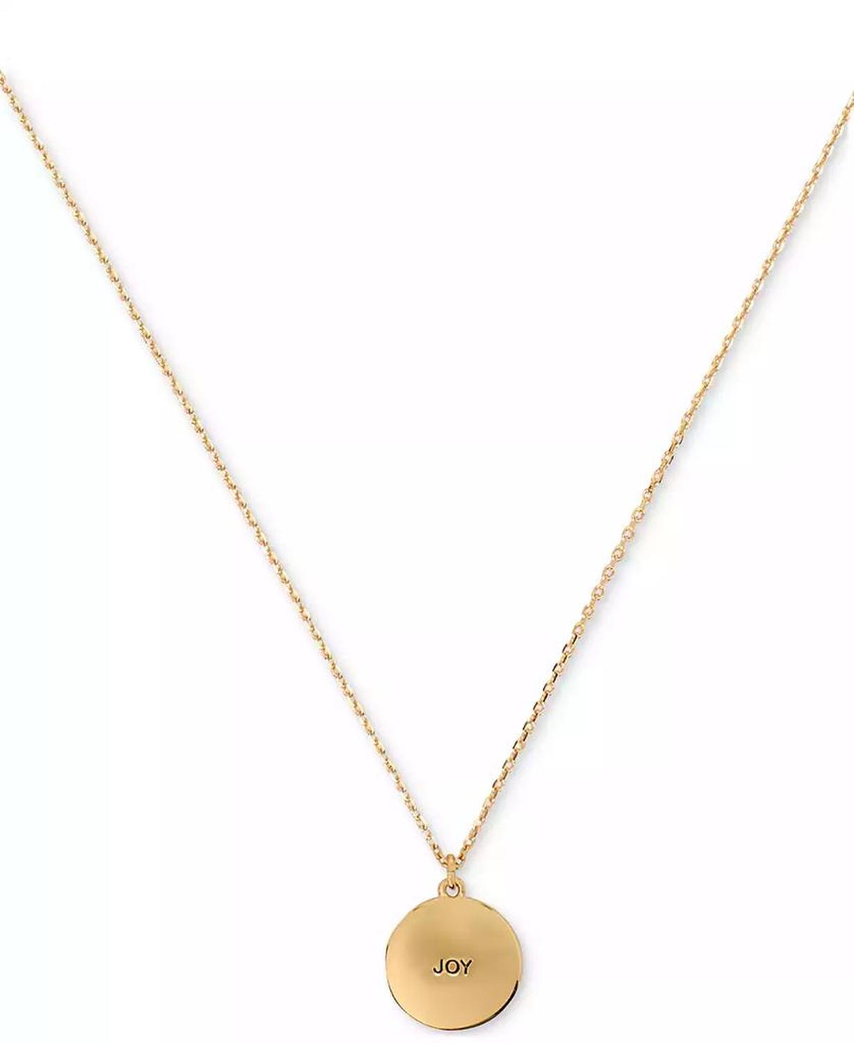 Gold-Tone Color Spark Round Pendant Necklace, 16" + 3" extender