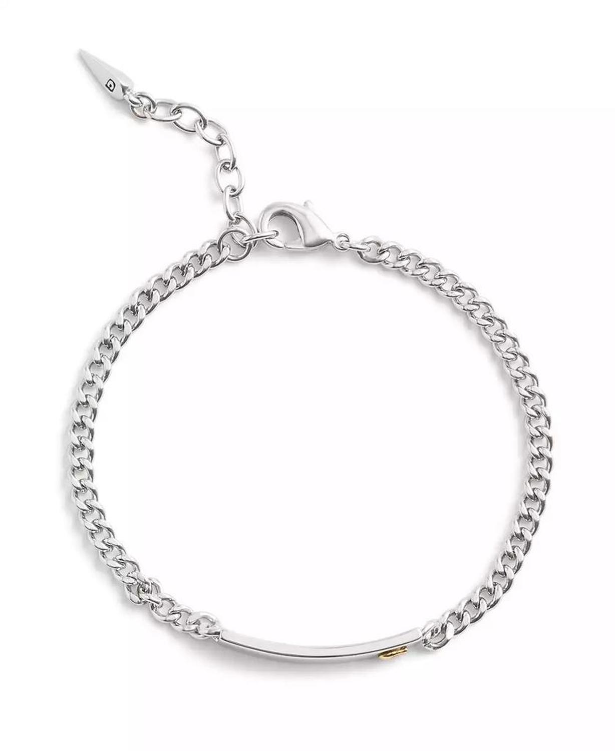 Faux Stone Signature ID Link Bracelet