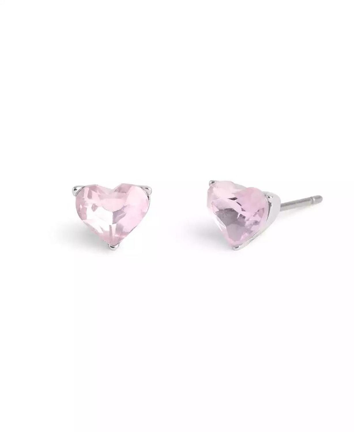 Faux Stone Halo Heart Stud Convertible Earrings