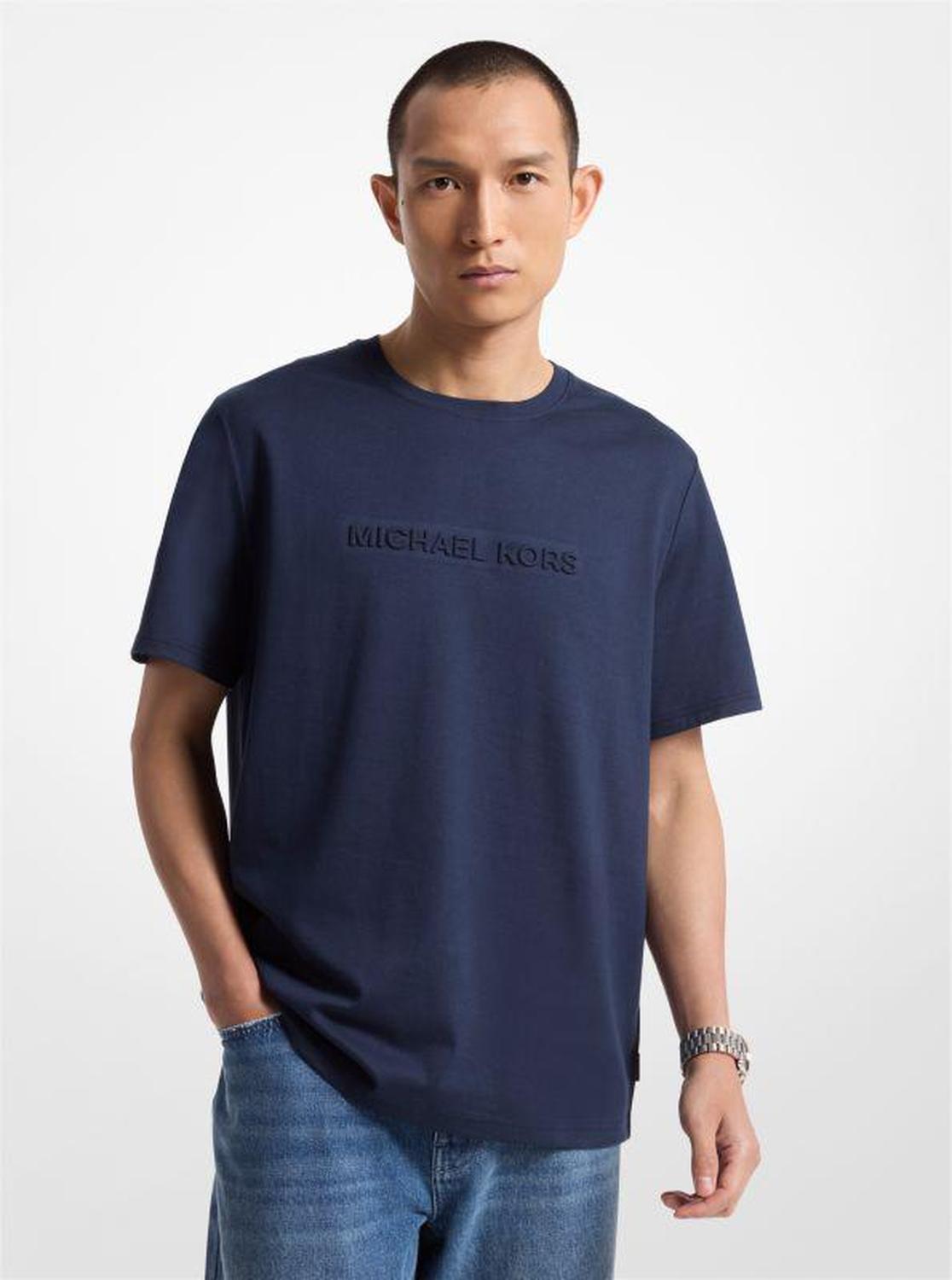 Logo Embossed Cotton T-Shirt