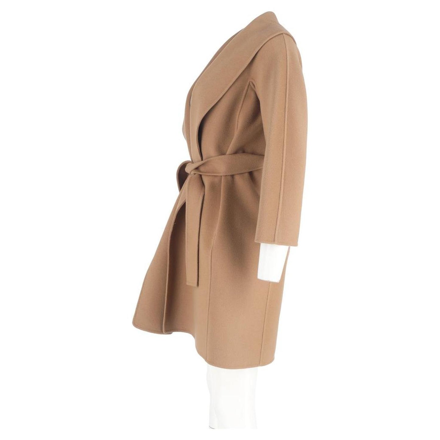 S  Belted Shawl Coat in Brown Cashmere