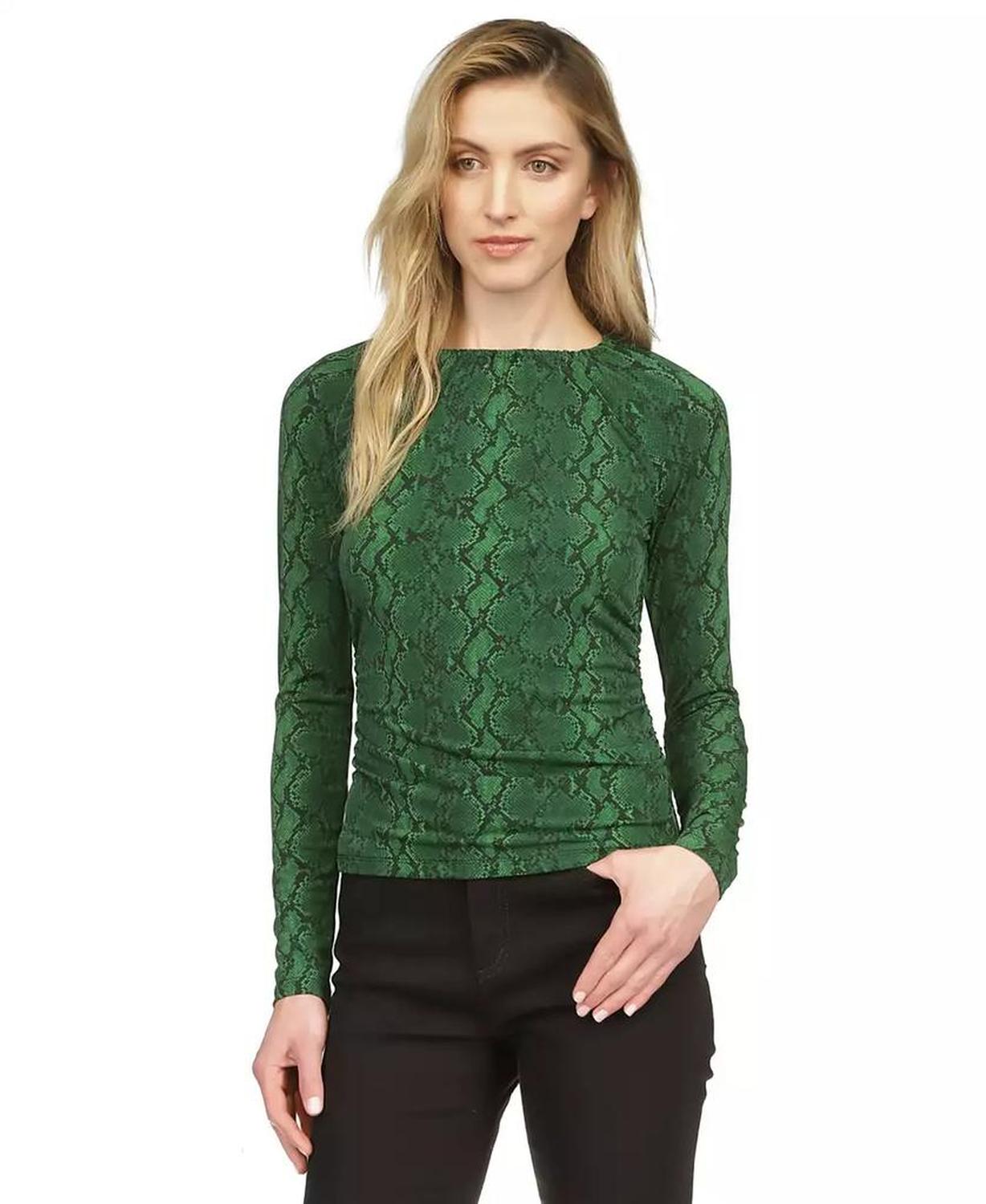 Women's Snake-Print Long-Sleeve Top