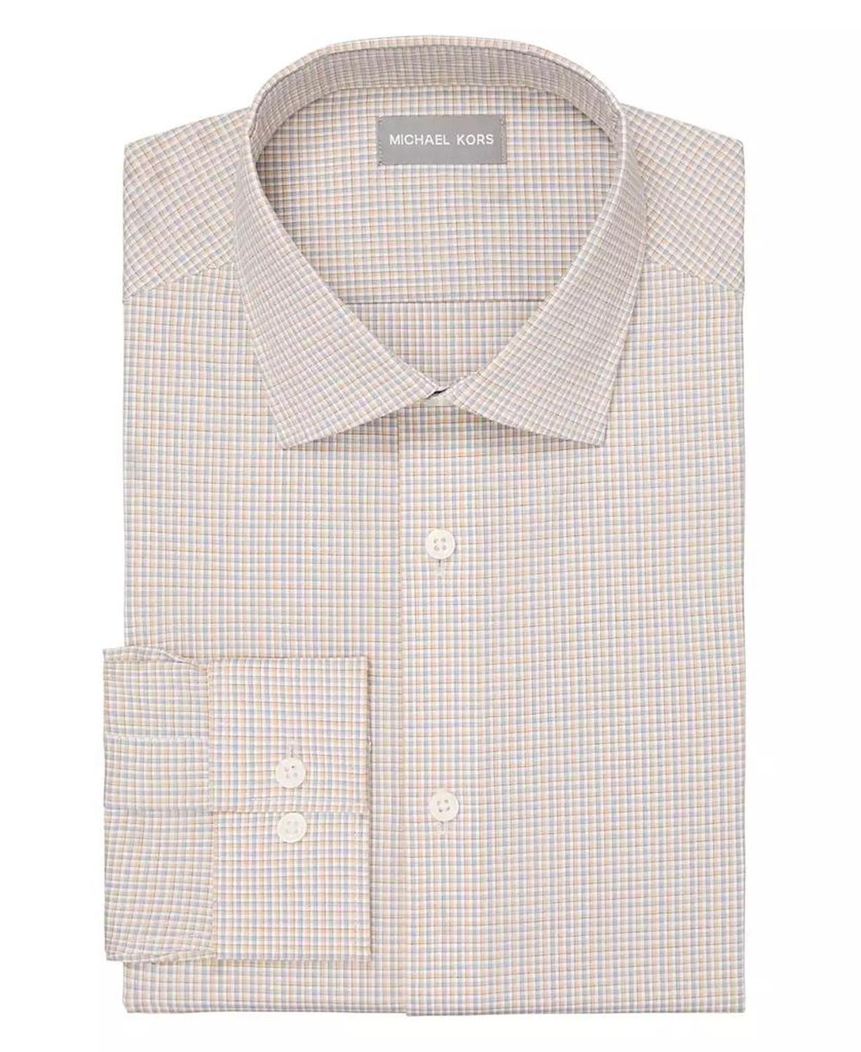 Men's Regular Fit Comfort Stretch Check Dress Shirt