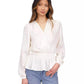 MICHAEL Women's Satin Faux Wrap Top