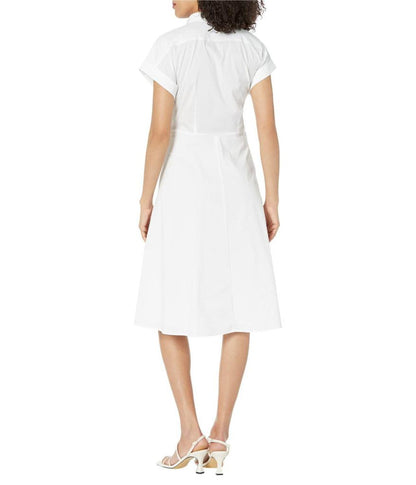 Twist-Front Cotton-Blend Shirtdress