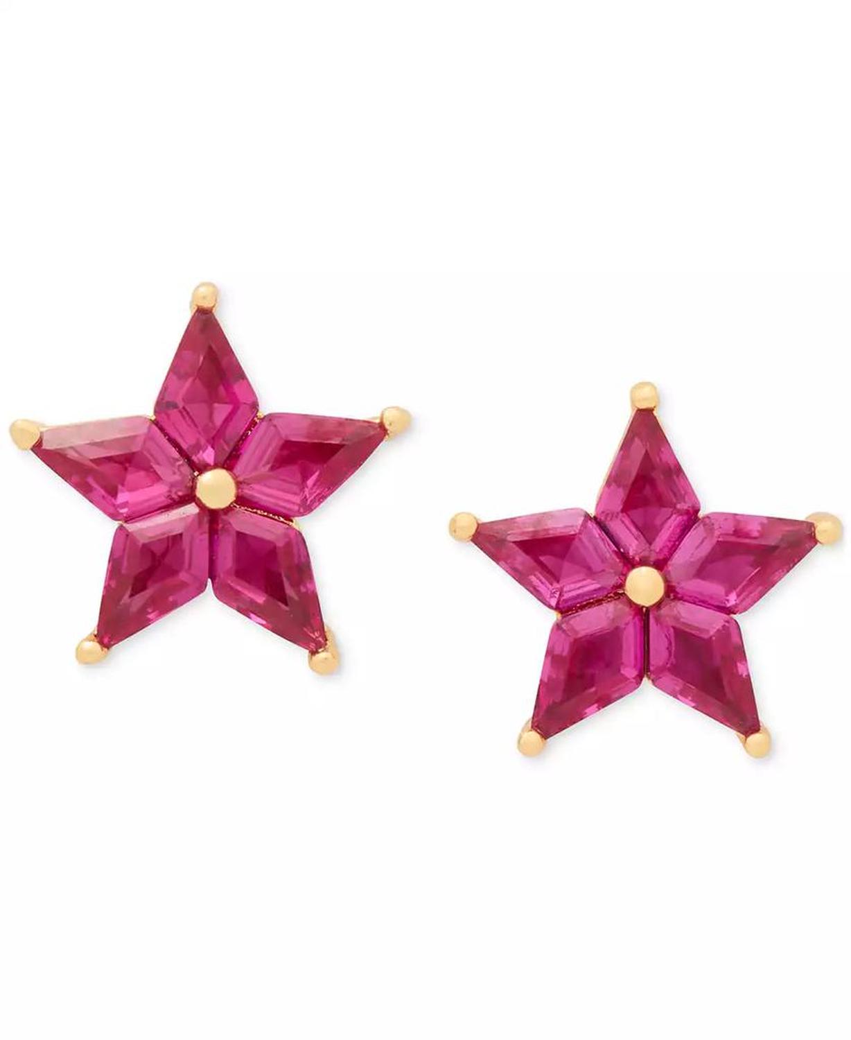 COSMOS Gold-Tone Cubic Zirconia Star Stud Earrings