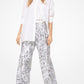 Leaf Sequined Double Crepe-Sablé Pants