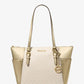 Charlotte Large Signature Logo and Metallic Top-Zip Tote Bag