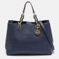 Michael Kors Navy Blue Leather Cynthia Tote