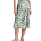 Snakeskin Print Satin Charmeuse A-Line Skirt