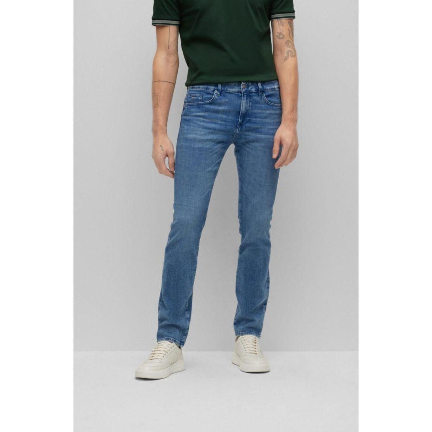 Slim-fit jeans in blue Italian denim