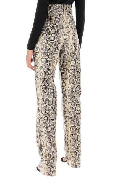 Sportmax Abete Python Print Leather Pants