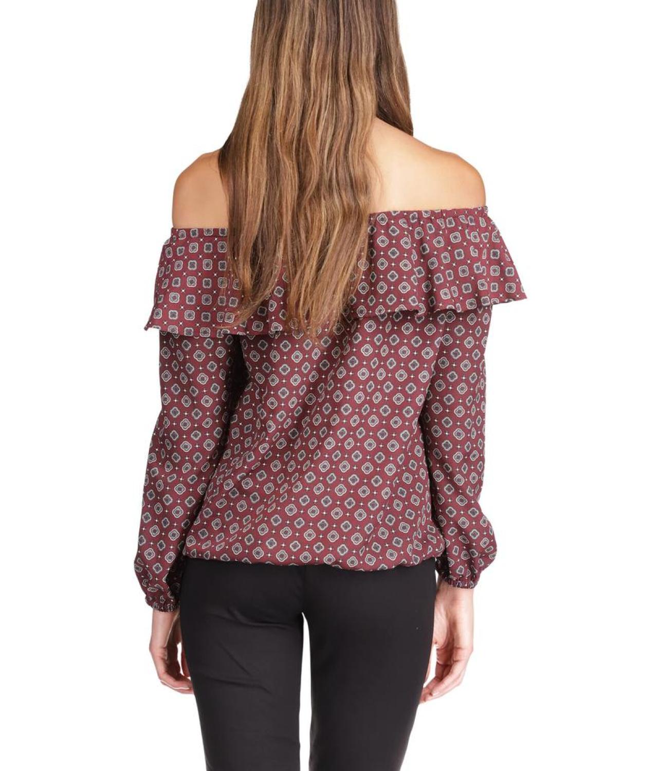 Petite Off Shoulder Peasant Top