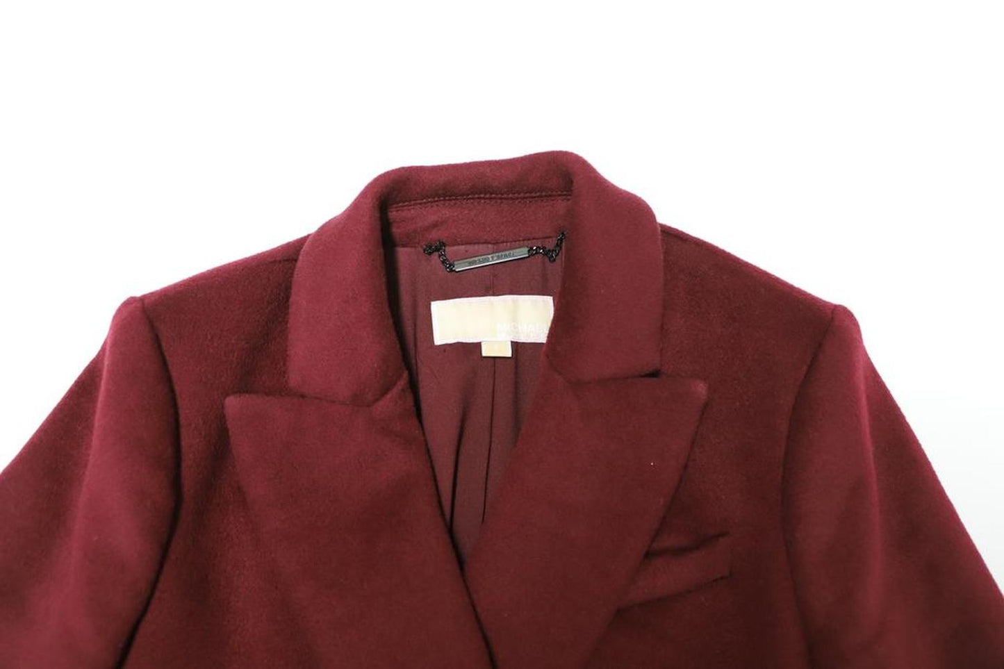 Michael Kors Double Breasted Felt Coat in Burgundy Wool