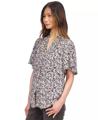 MICHAEL Women's Printed V-Neck Top