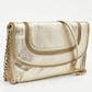 Michael Kors Gold Leather Naomi Clutch Bag