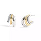 Faux Stone Pave Tubular Triple Huggies Earrings