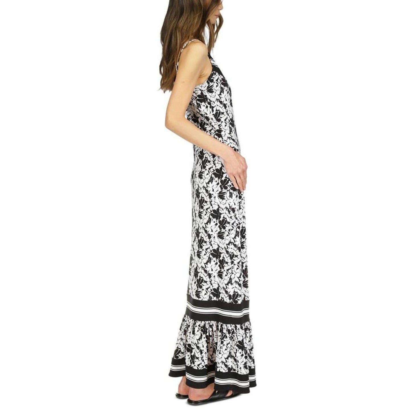 Women's Printed Ruffle-Hem Maxi Dress