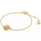 Gold-Tone Pavé Flower Charm Link Bracelet