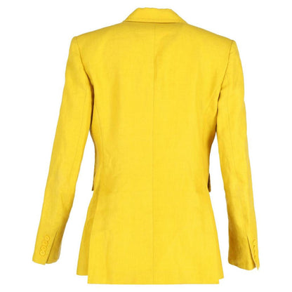 Max Mara Darsena Single-Breasted Jacket in Yellow Linen