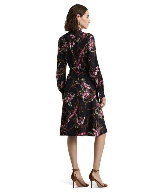 Print Crepe Shirtdress