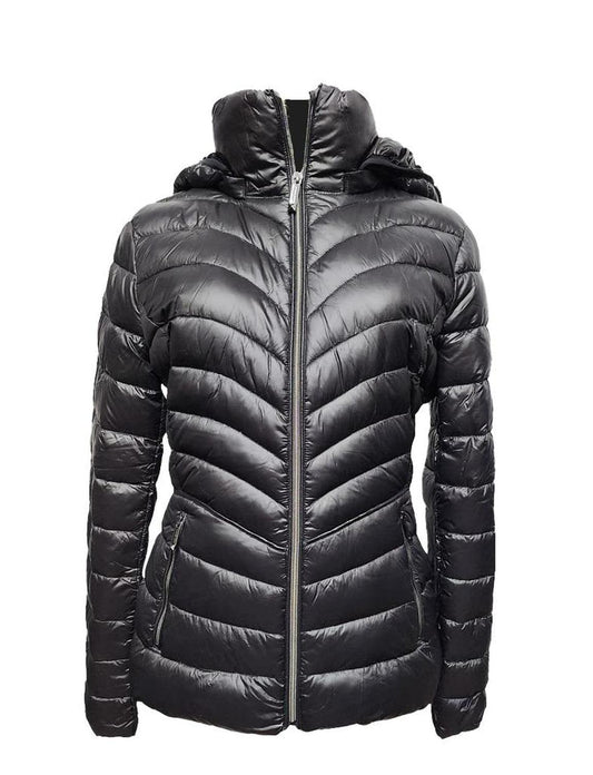 Michael Michael Kors Women's Down Chevron Packable Jacket, Black