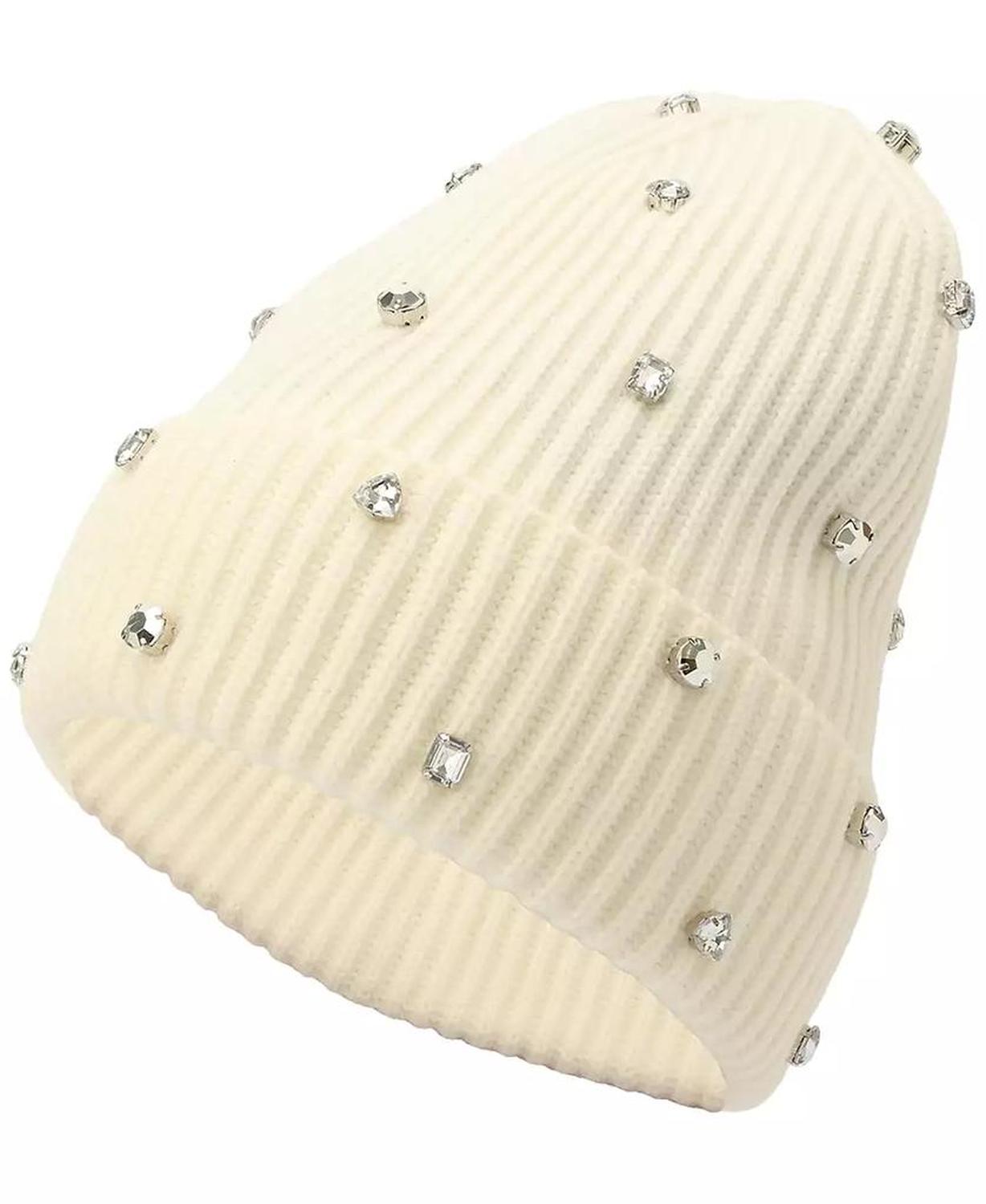 Women's Embellished Ribbed Beanie