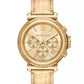 Women's Maren Chronograph Gold Metallic Leather Watch 40mm