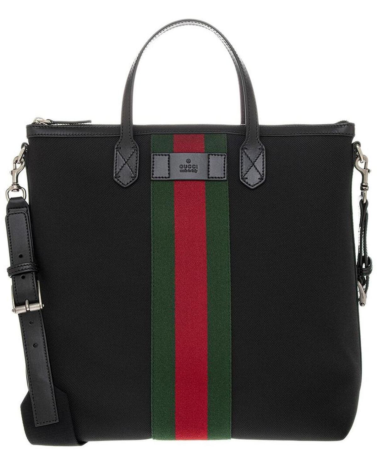 Gucci Web Stripe Canvas Tote