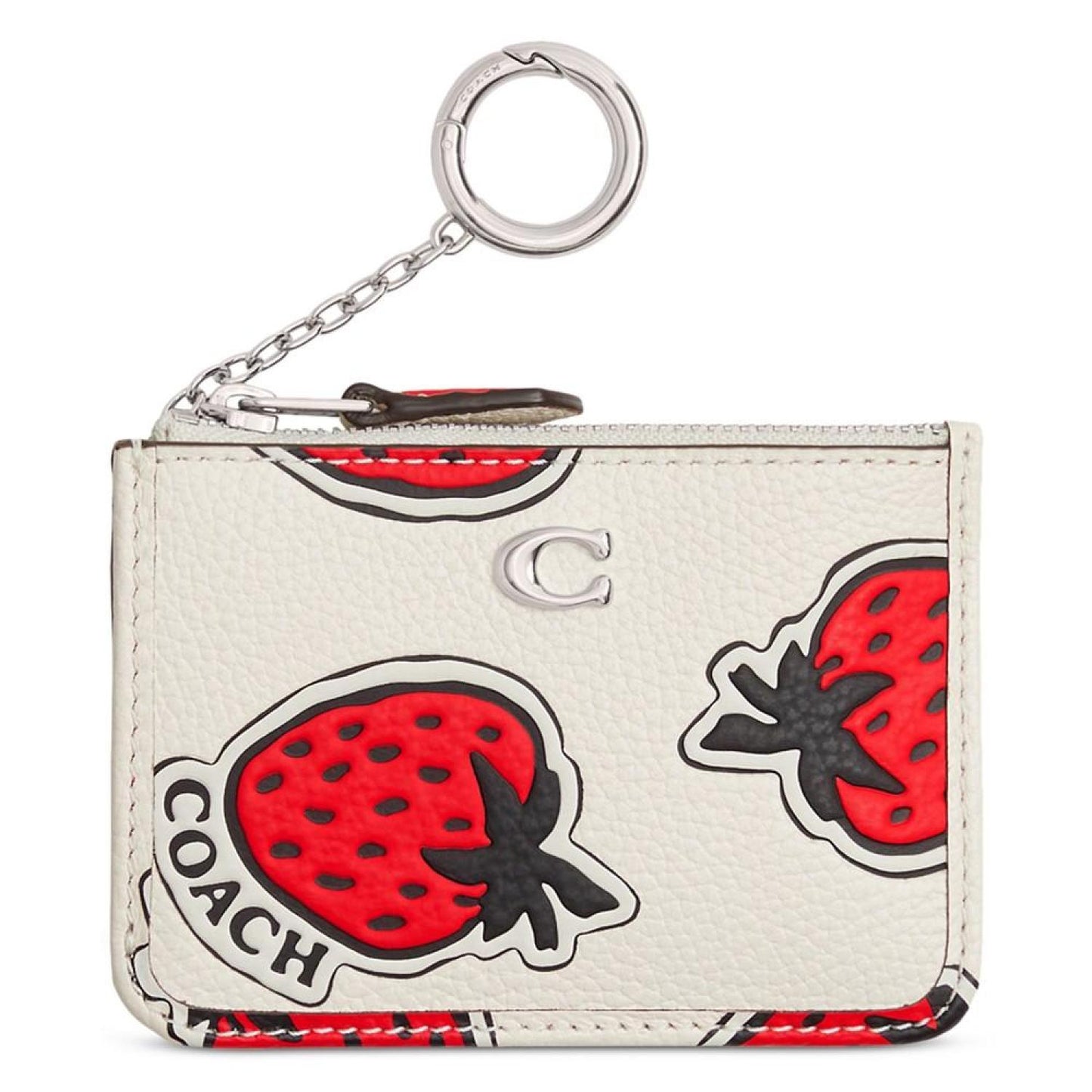 Strawberry Pebbled Leather Mini Skinny ID Case