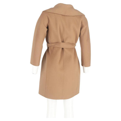 S  Belted Shawl Coat in Brown Cashmere