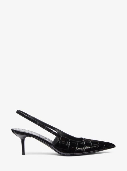 Emma Crocodile Embossed Leather Slingback Pump