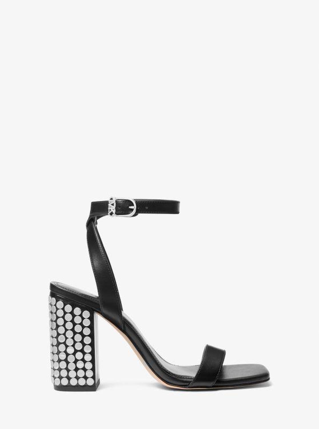 Merriam Studded Leather Block Heel Sandal