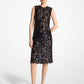 Hand-Embroidered Sequin Floral Lace Sheath Dress