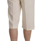 Silvian Heach Elegant Straight Cropped Pants in Cream