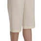 Silvian Heach Elegant Straight Cropped Pants in Cream