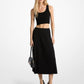 Ribbed Stretch Knit Midi Skirt