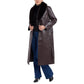 Women's Faux-Fur-Trim Faux-Leather Trench Coat