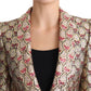 Dolce & Gabbana Glittering Gold Floral Sequined Blazer Jacket